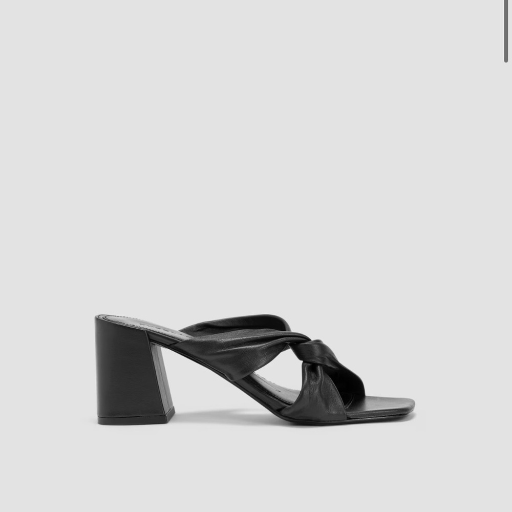 NEW‎ Everlane Black Leather Day Twist Heel in Size 7.5 - Picture 4 of 14